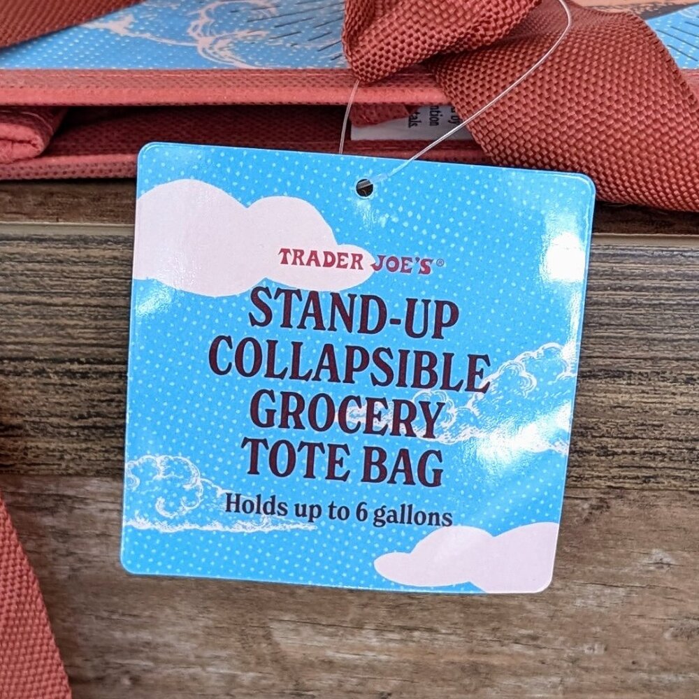 Trader Joe's Stand-Up Collapsible Grocery Tote 🛒 NWT - Picture 9 of 11